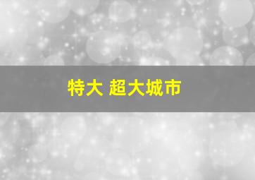 特大 超大城市